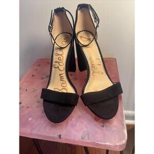 Sam Edelman Women’s black chunky heel suede leather platform pump size 8.5.  New